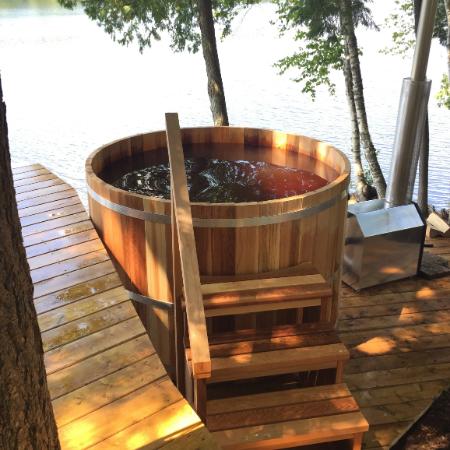 wood burning hot tubs made of cedar in Canada.