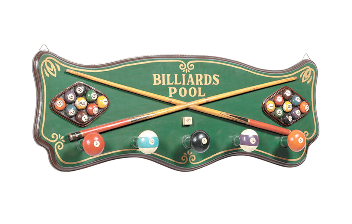 Wooden Billiard Pool CLOCK Billiards Design Game Room Decor Pool Ball Wall  Clock