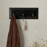 3 Hook Panel Coat Rack Black