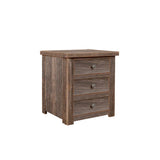 Barn Wood 3 Drawer Night Stand