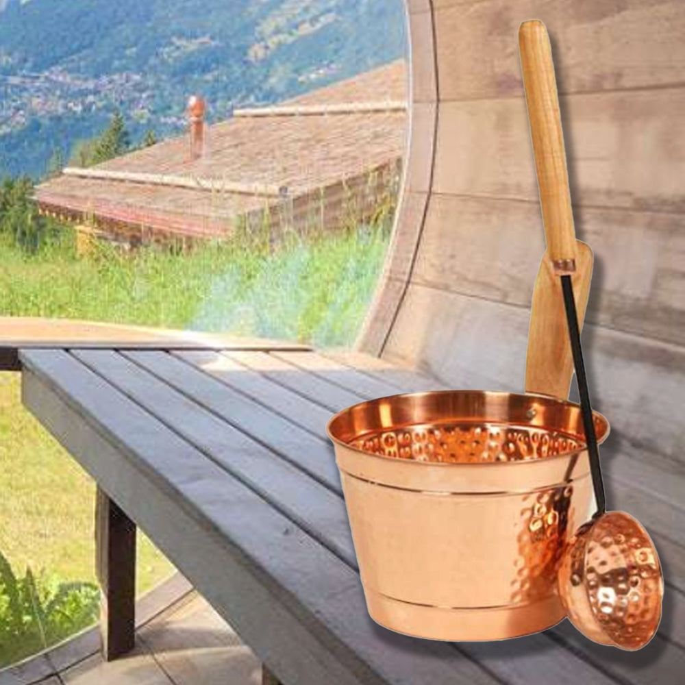 Rento Copper Sauna Bucket and Ladle