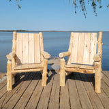 Custom Log Chairs on a Dock