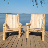 Custom Log Chairs on a Dock