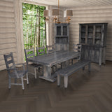 solid wood pedestal dining table set