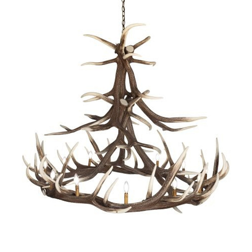 Faux Elk 12 Antler Chandelier