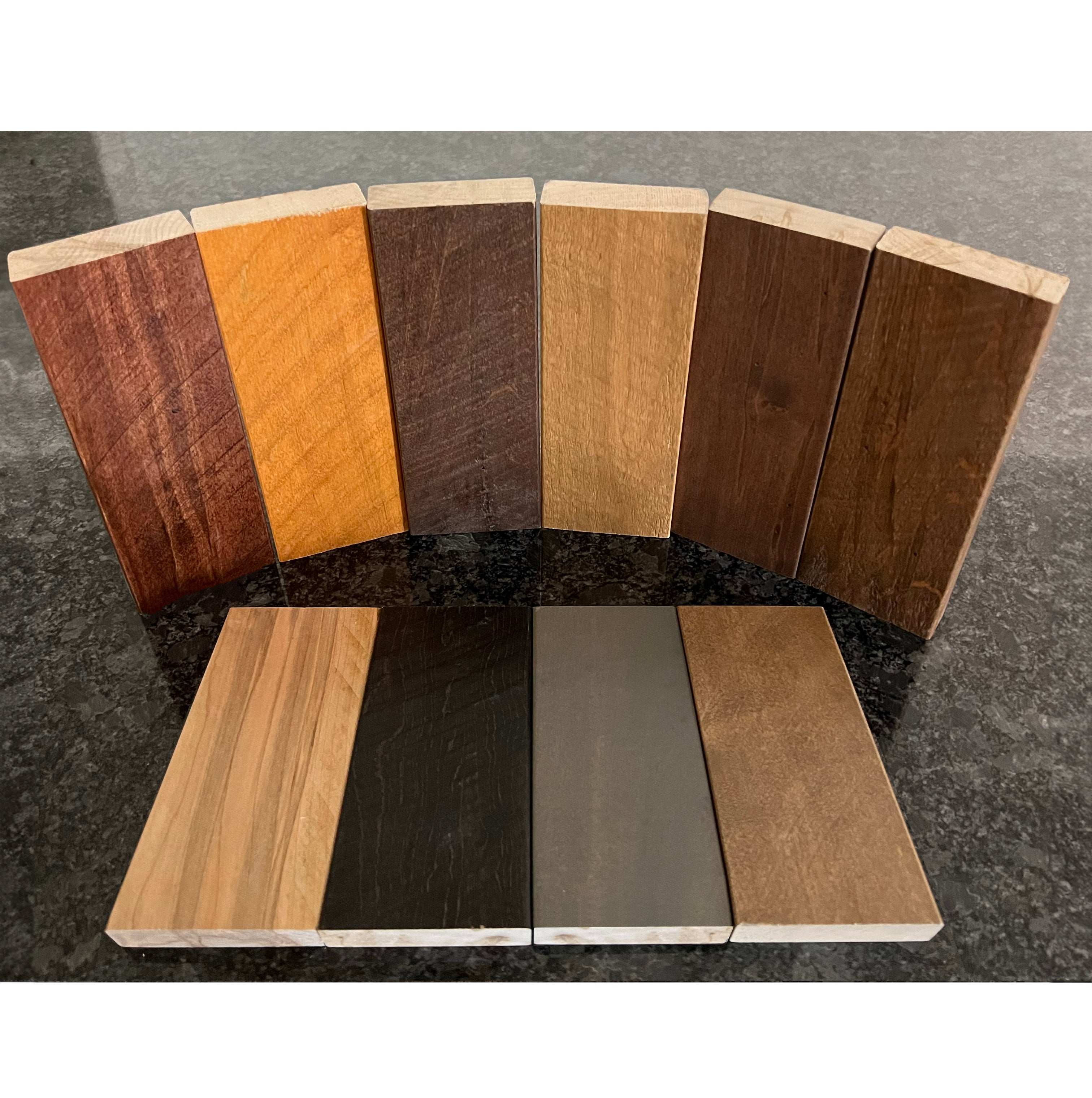 Stain Samples for Maple and Pine/Cedar Wood