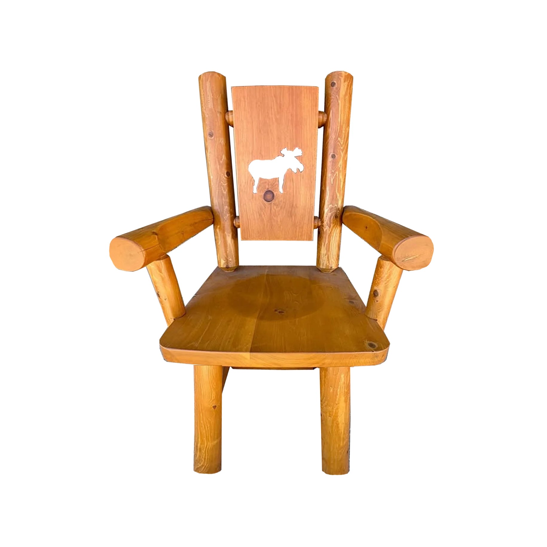 Log Arm Chair with Moose Cut Out