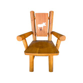 Log Arm Chair with Moose Cut Out