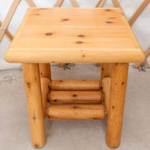 Square Log Tall End Table