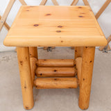Square Log Tall End Table