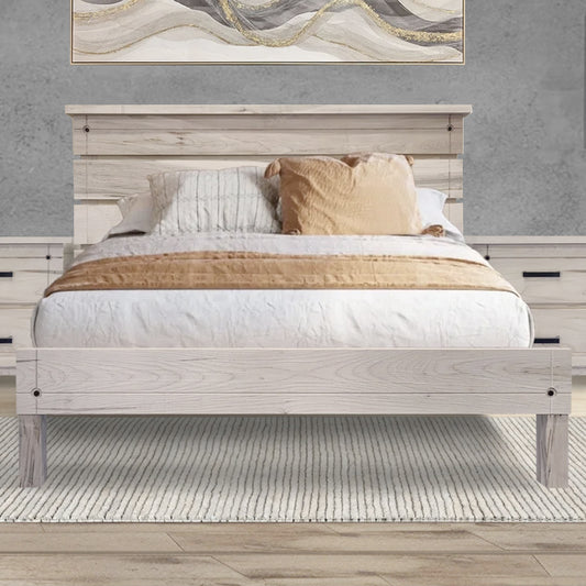 Rustic solid wood bed
