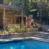 Pure Cube Sauna next to Pool