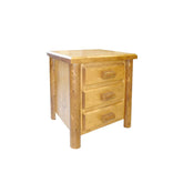 Rocky Valley 3 Drawer Log Night Stand