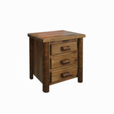 Rocky Valley 3 Drawer Log Night Stand