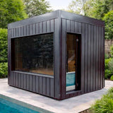 Astra Outdoor Cedar Sauna Black Metal Siding