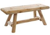 Smaller outdoor log bench