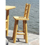 Comfortable 30" Log Bar Stool with Back