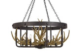 8 Light Metal & Faux Antler Chandelier