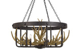 8 Light Metal & Faux Antler Chandelier