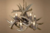 Antler Chandelier - 10 Light White Tail Deer