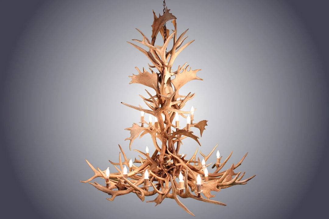 Antler Chandelier - 18 Light Tall Elk & Fallow