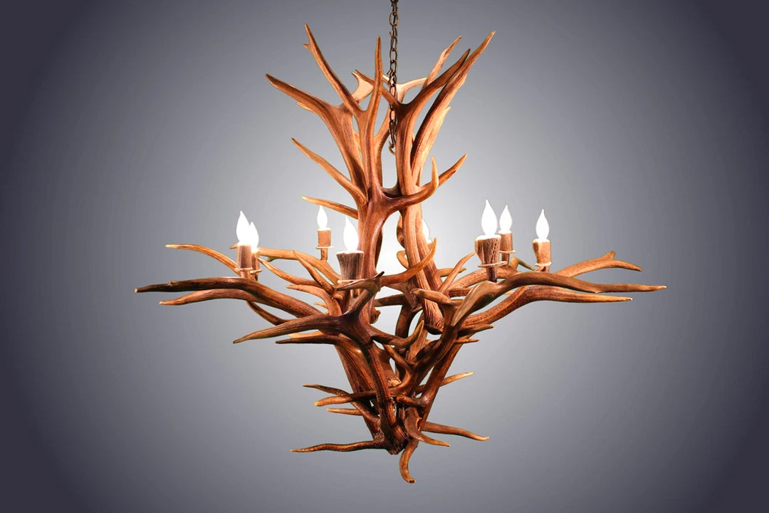 Antler Chandelier - 8 Light Inverted Elk