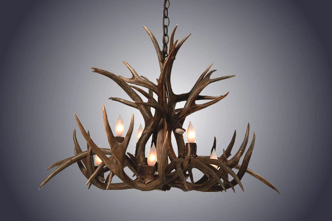 Antler Chandelier - 8 Light Inverted Mule Deer