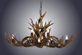 Antler Chandelier - 8 Light Small Oblong Inverted Mule Deer