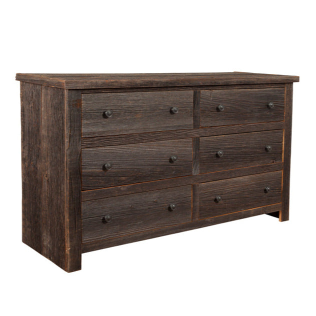 Barn Wood Large 6 Drawer Dresser