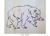 Branded Back Side Log Chair or Arm Log Chair Bear
