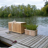 Cedar Log Planter Box is great for deck or dock