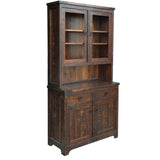 Century 2 Drawer 2 Door Buffet with 2 Glass Door Hutch