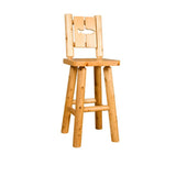Cutout Log Bar Stool with Optional Swivel