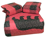 red plaid quilt