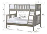 Quick Ship Bunk Bed - Twin over Full Dimensions