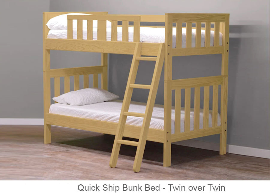 Oskar Quick Ship Bunk Bed - Twin over Twin