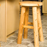 30" Log Stool with Round Seat