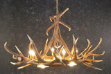 Faux Elk 6 Antler Chandelier with 3 Downlights