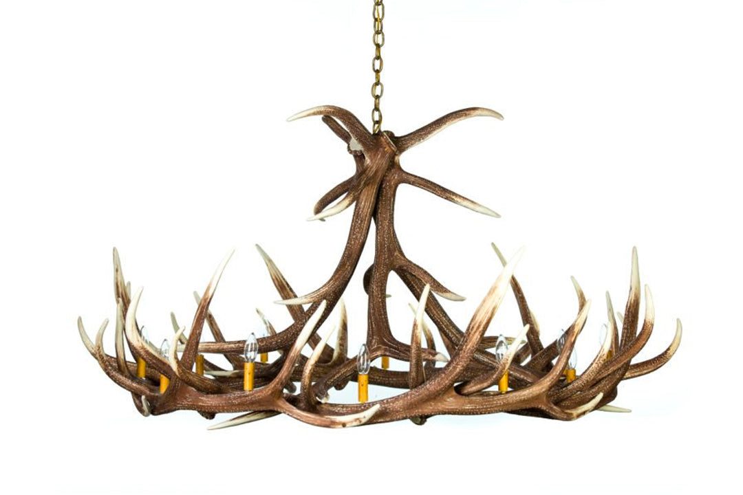 Faux Elk 9 Antler Chandelier