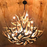 Faux Mule Deer 20 Antler Chandelier Hanging