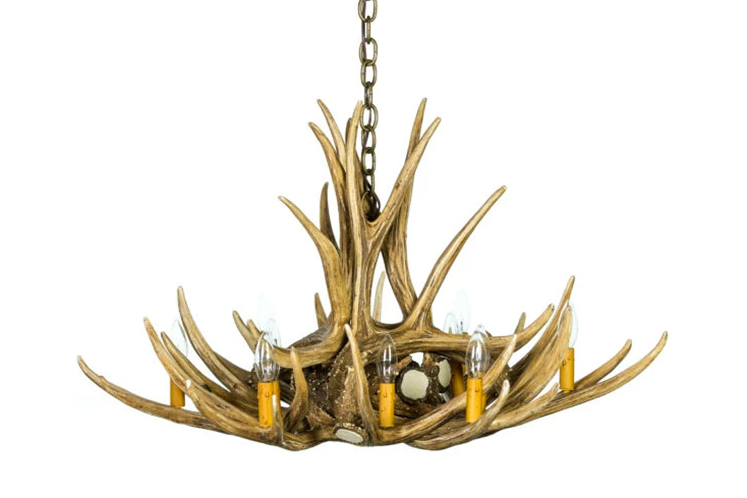 Faux Mule Deer 9 Antler Chandelier