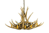 Faux Mule Deer 9 Antler Chandelier