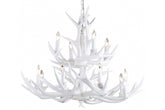 Faux White 2 Tier Antler Chandelier