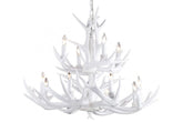 Faux White 2 Tier Antler Chandelier