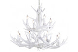 Faux White 2 Tier Antler Chandelier