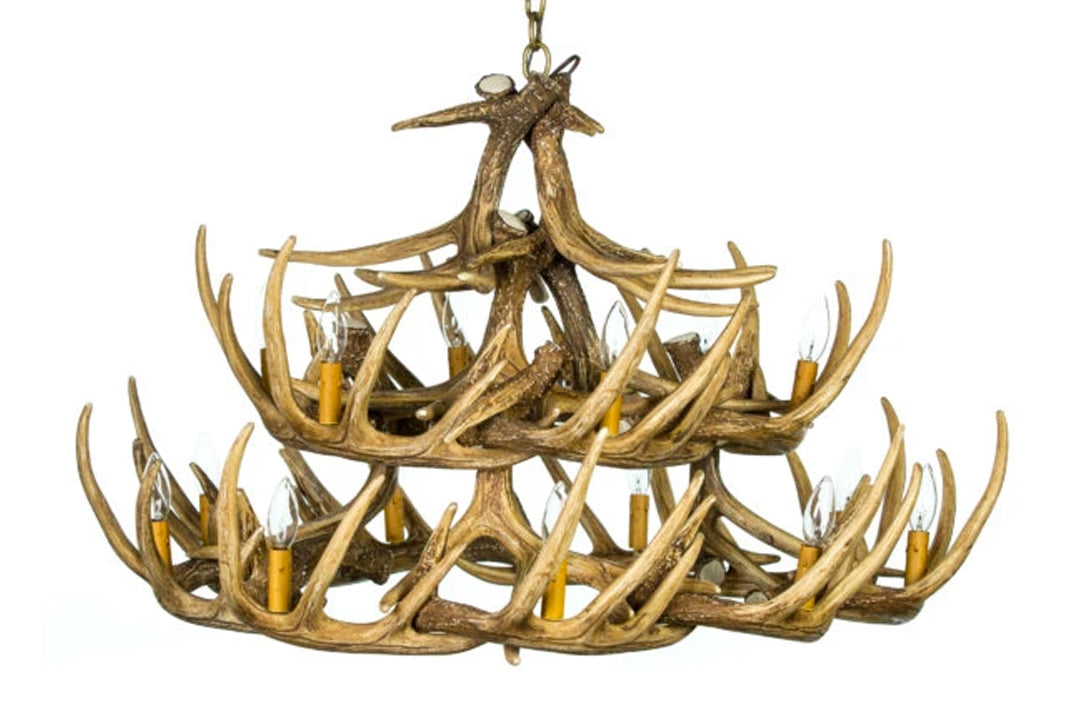 Faux Whitetail Deer 24 Antler Chandelier