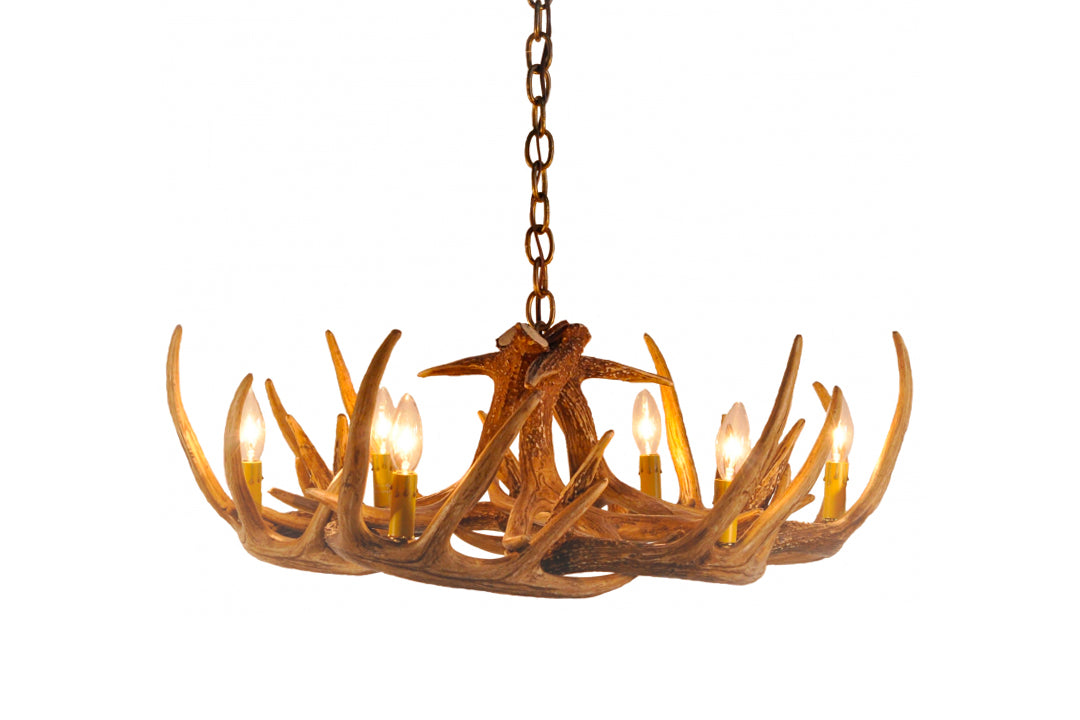 Faux Whitetail Deer 9 Antler Chandelier