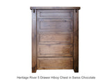 Heritage River 5 Drawer Hiboy Chest in Swiss Chocolate