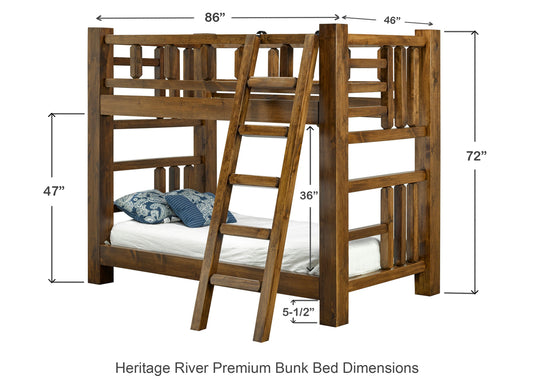 Heritage River Lumberjack Bunk Bed Dimensions