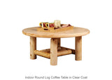Log Round Coffee Table in clear stain